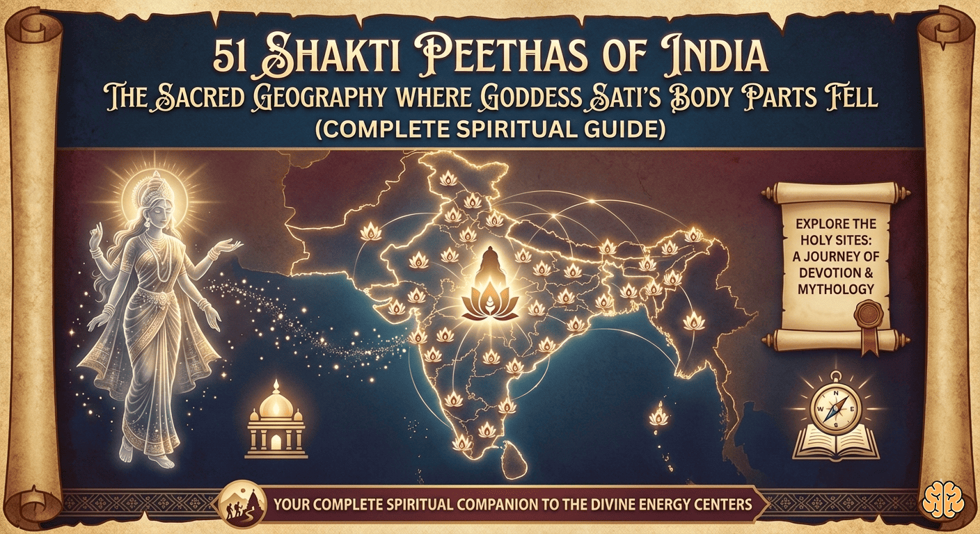 51 Shakti Peethas of India: The Sacred Geography Where Goddess Satis Body Parts Fell (Complete Spiritual Guide)